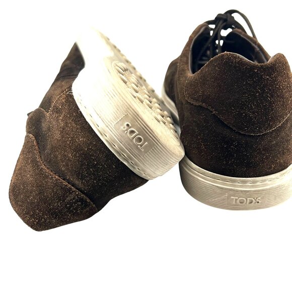Brown Suede Mens Sneakers By Tods Size 8.5 - Picture 3 of 5